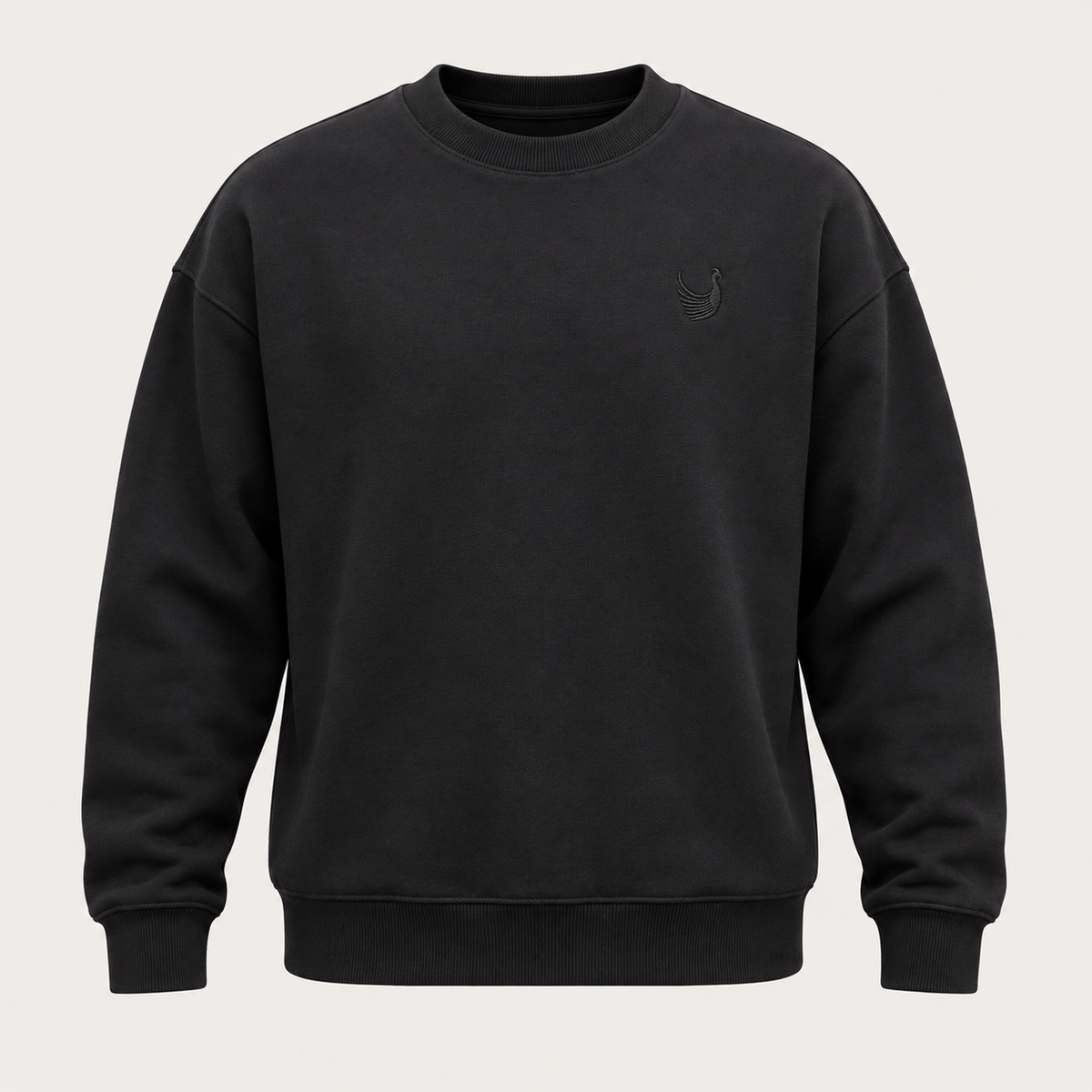FASÁN Crewneck Black – forfra