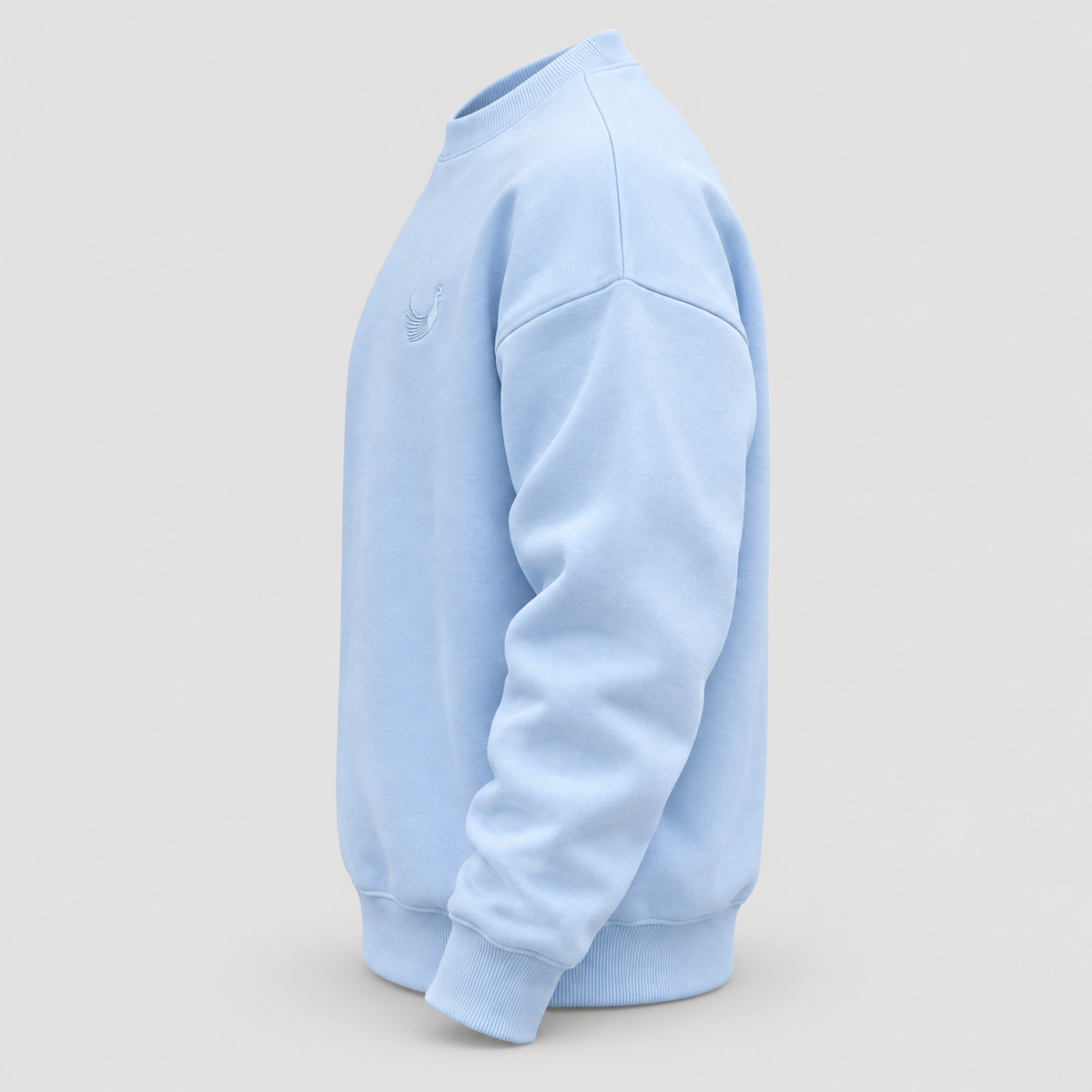 FASÁN Crewneck Baby Blue – fra siden