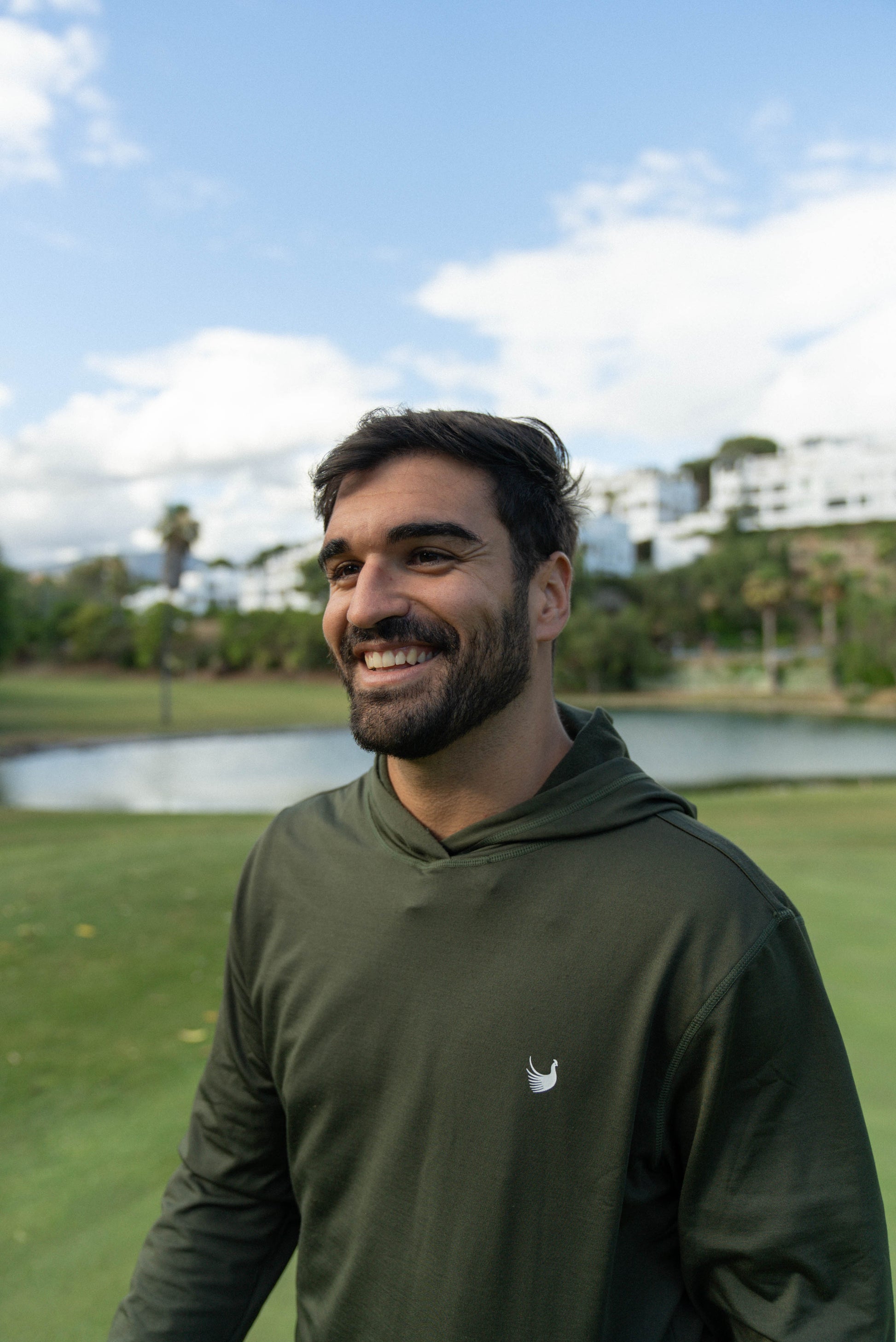 Fasán golf hoodie green with logo