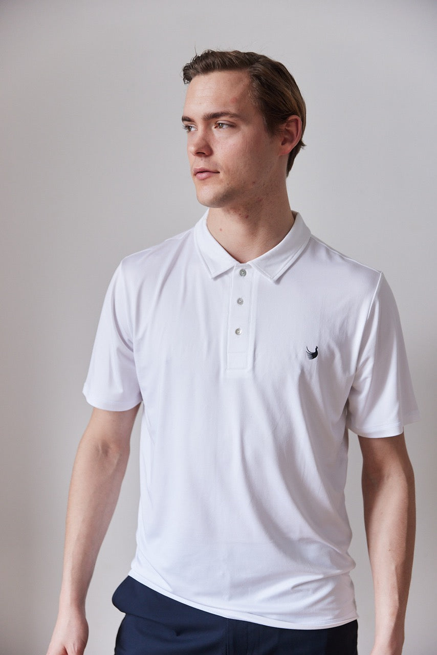 Fasán golf white pique with logo