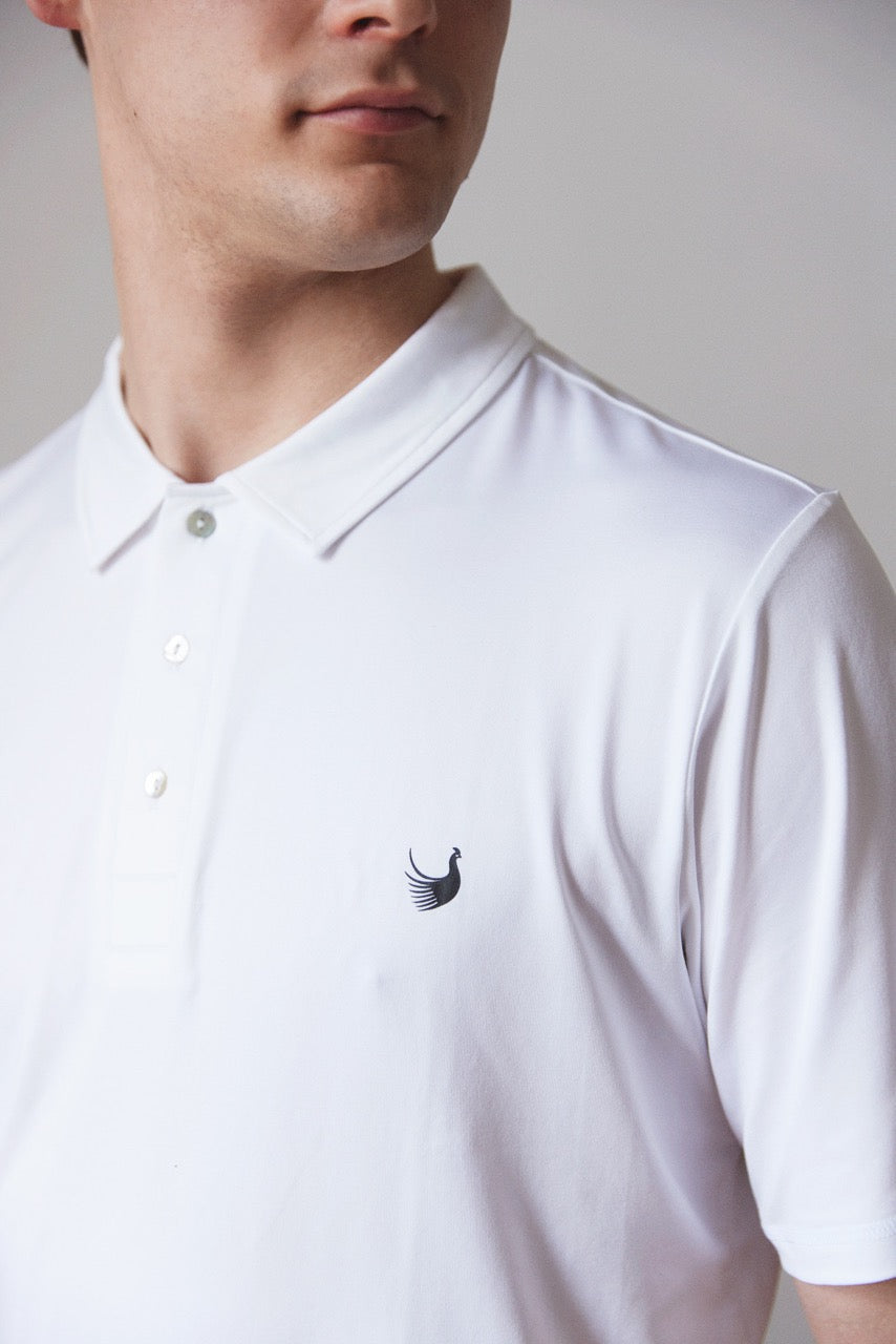 Fasán golf white pique with logo