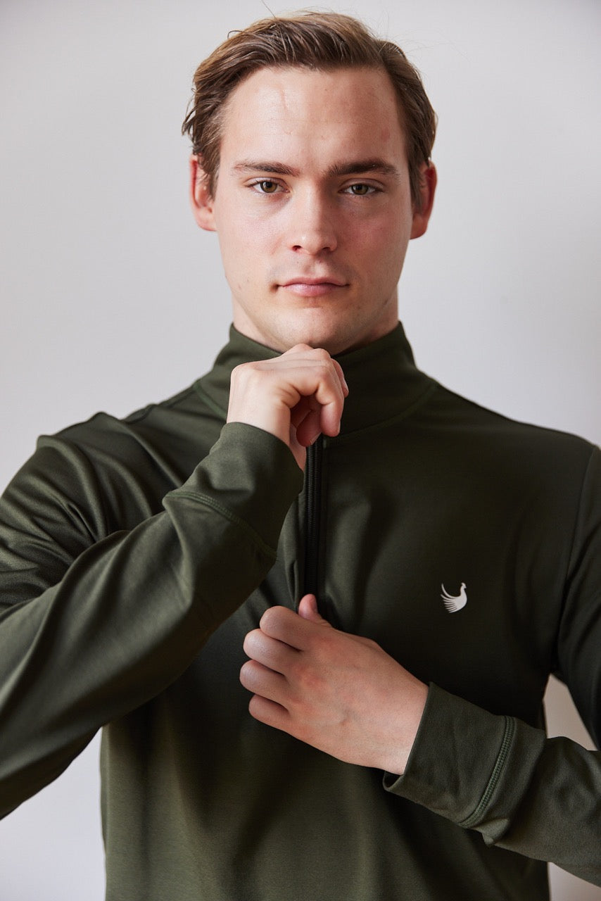 Fasán golf half zip green with logo